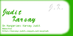 judit karsay business card